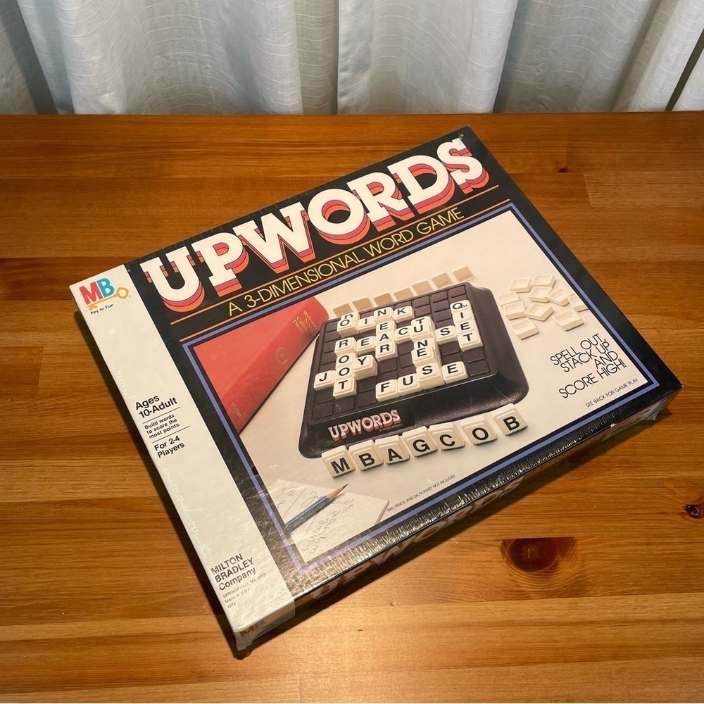 Deadstock VTG Sealed 1980s UPWORDS A 3 Dimensional Word Game Milton Bradley Comp
